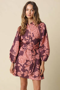 Kaley Floral Belted Mini Dress