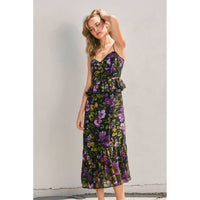 Farrah Falling Back Lurex Ruffled Dress