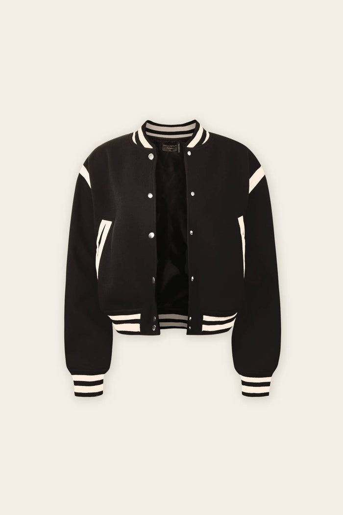 Cropped Varsity Bomber Jacket