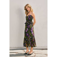 Farrah Falling Back Lurex Ruffled Dress