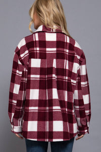 Check Fleece Shacket- 2 colors