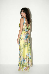Skylar Floral Drape Neck Maxi Dress