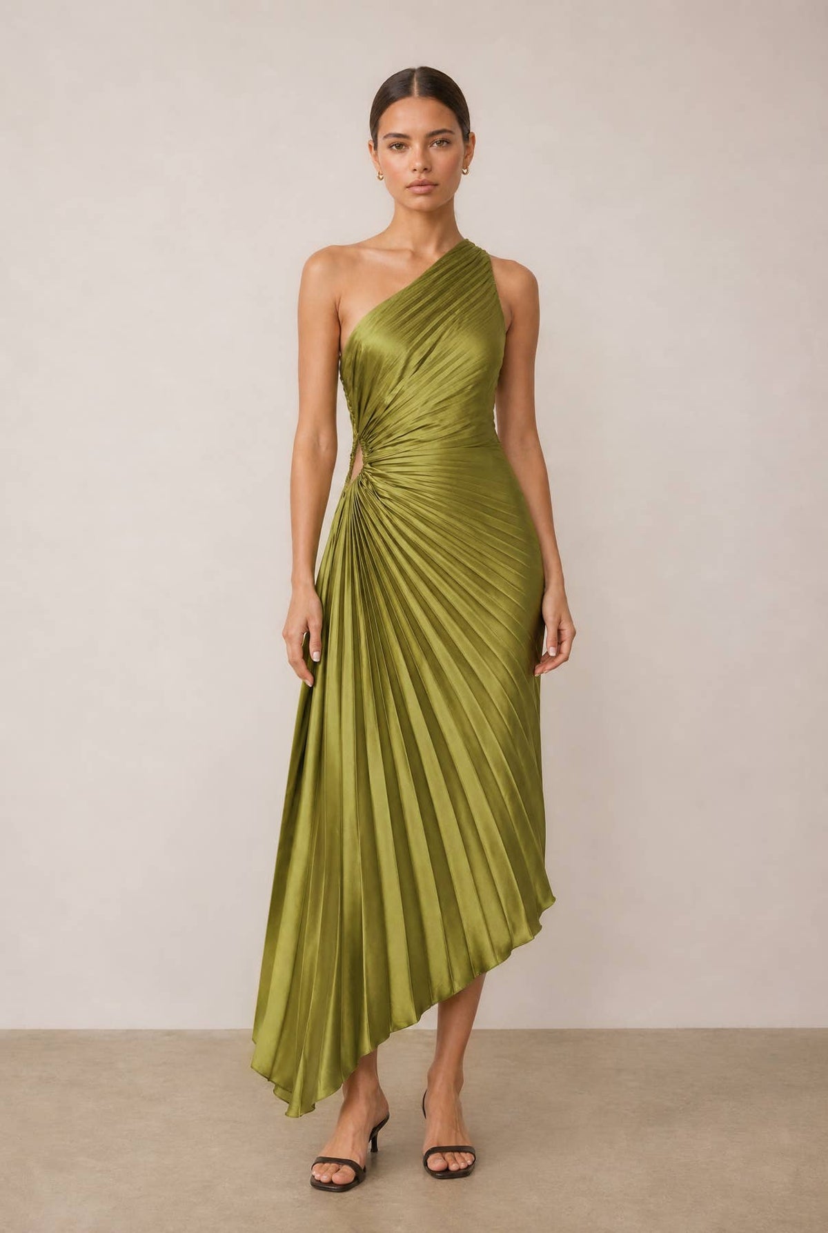 Fresco Olive Green Dress