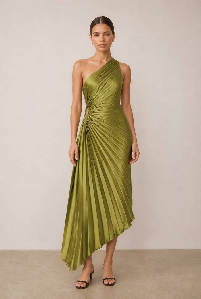 Fresco Olive Green Dress