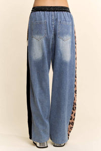 RHINESTONE JOGGERS CRYSTAL DENIM TRACK PANT