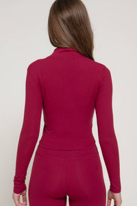 Long Sleeve Mock Neck Zip-Up Workout Jacket
